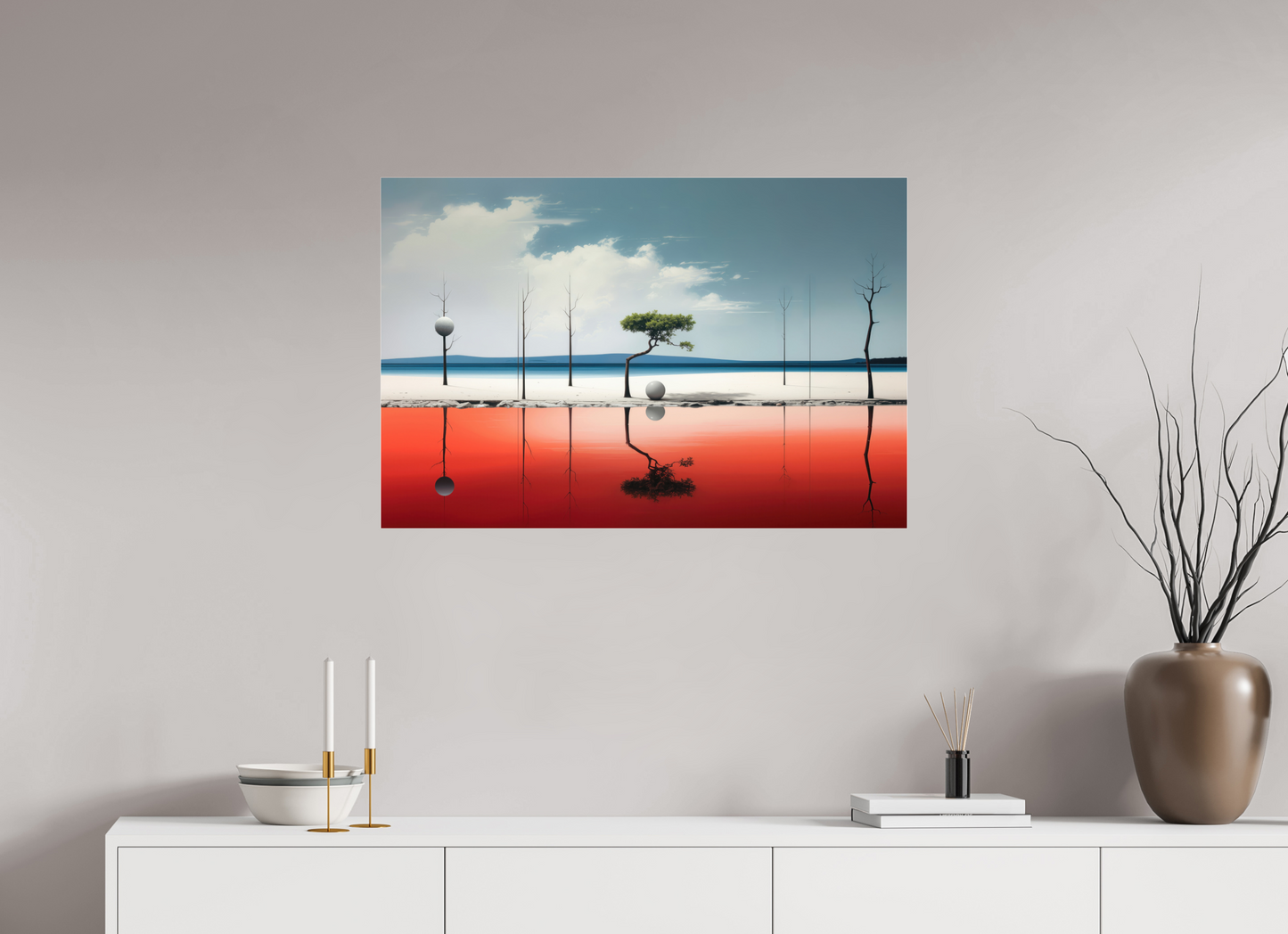 90 x 60 cm, Acrylglas glänzend standard Balance am Rand des Wassers—Wandkunst, Fine Art Print, Leinwand, Acryldruck, Alu-Dibond