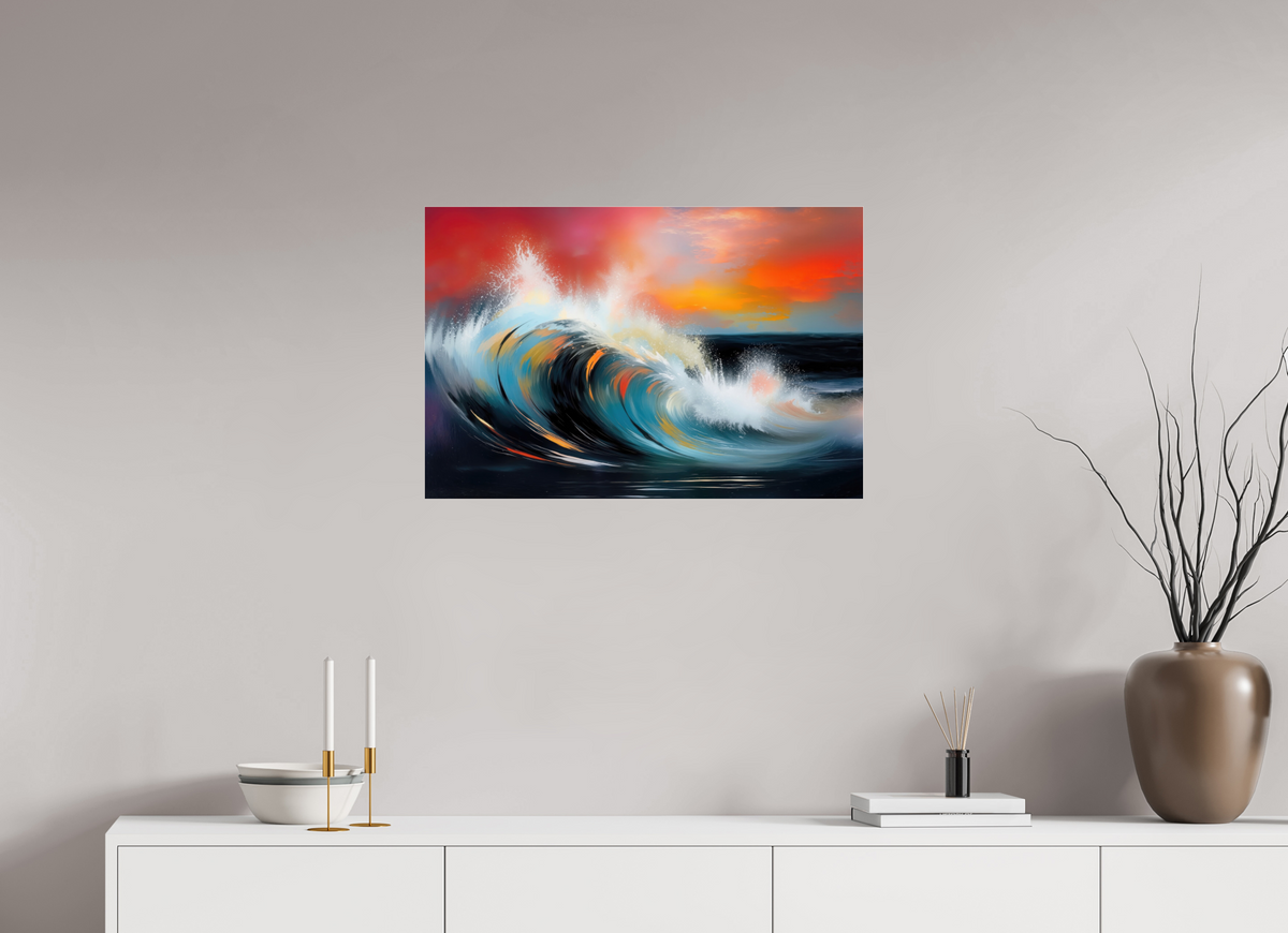 75 x 50 cm, Acrylglas glänzend standard Glühende Brandung—Wandkunst, Fine Art Print, Leinwand, Acryldruck, Alu-Dibond