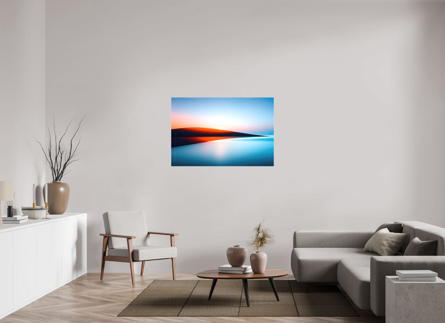 120 x 80 cm, Leinwand glänzend Lichtlinie am Horizont-01