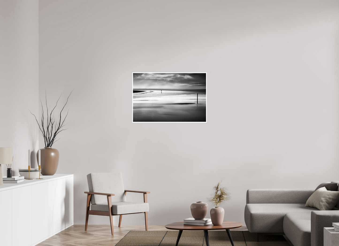 90 x 60 cm, Fine Art Print Hahnemühle Baryta Mann im Wattenmeer-01