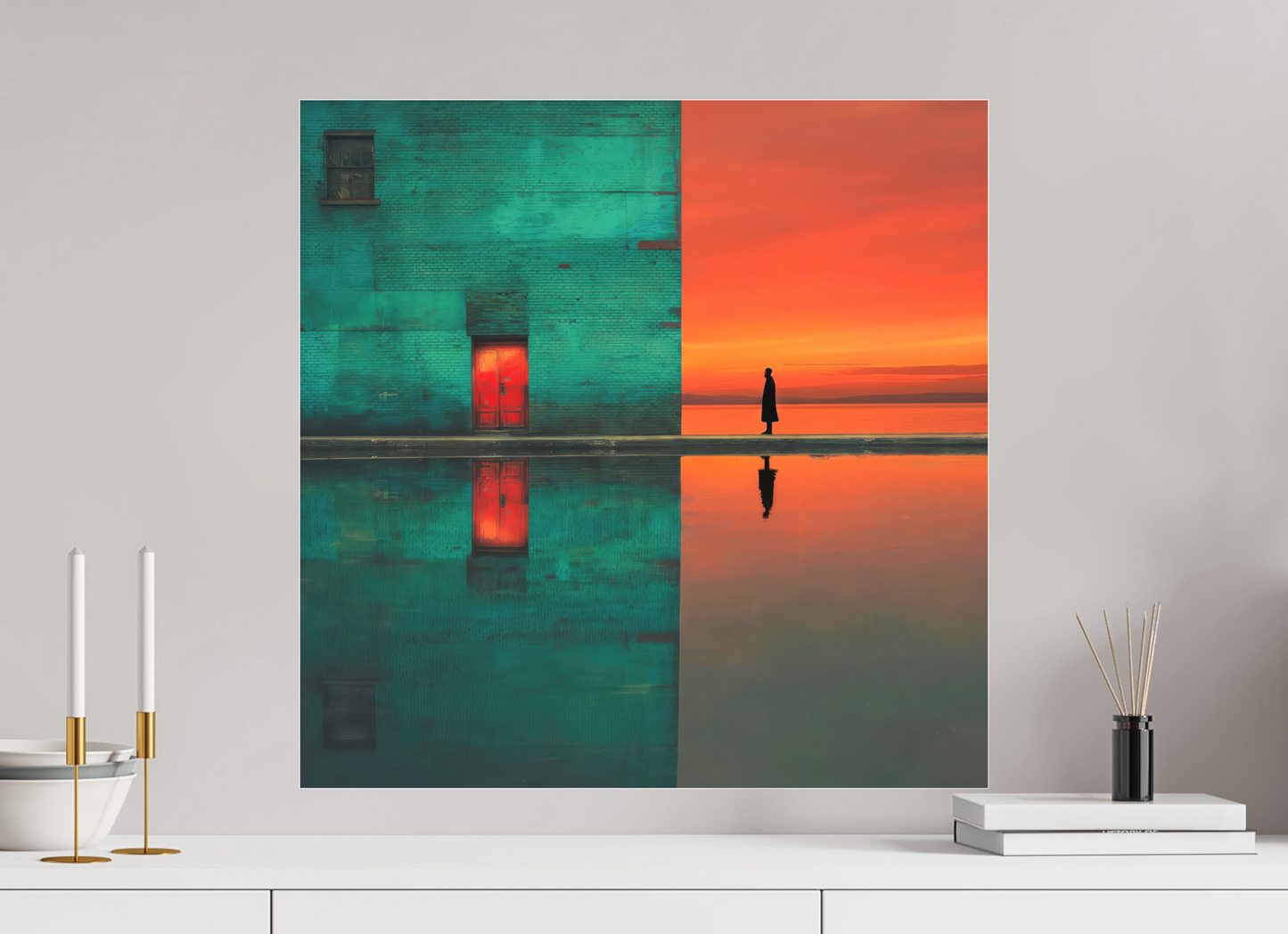 60 x 60 cm, Fine Art Pigmentdruck hinter Acrylglas Schwelle zum Meer—Wandkunst, Fine Art Print, Leinwand, Acryldruck, Alu-Dibond