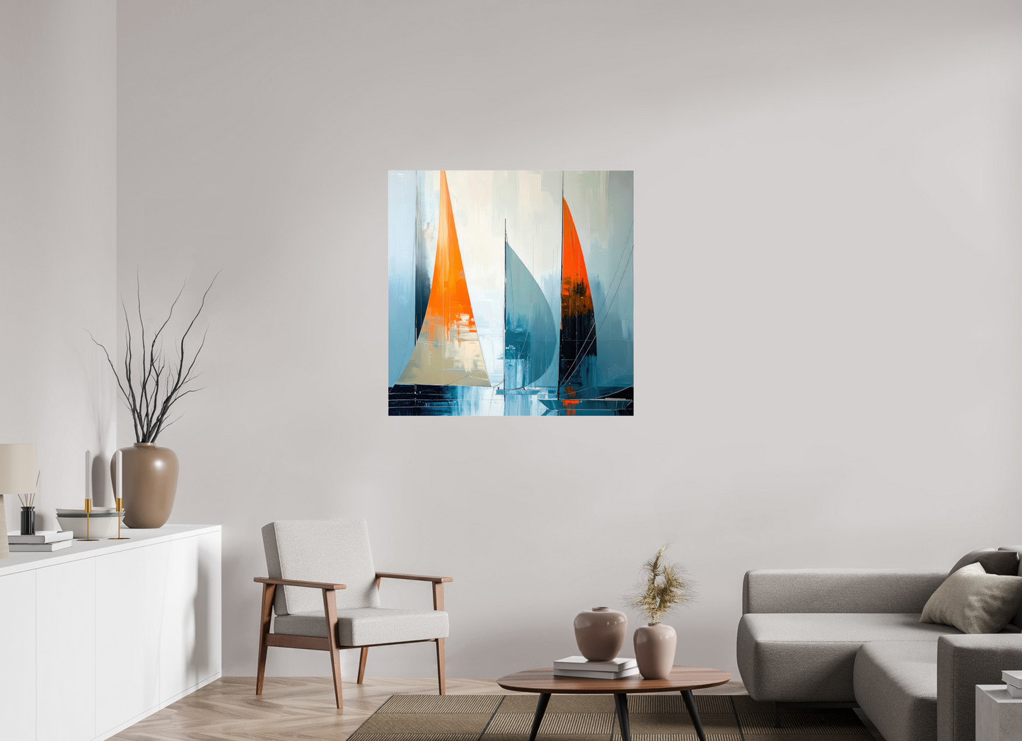 100 x 100 cm, Acrylglas glänzend standard Segelboot-Kunst - Abstraktion in Bewegung