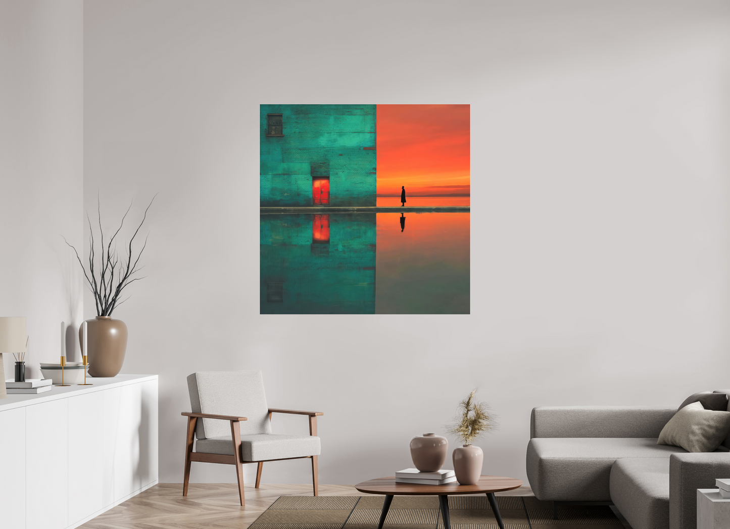 120 x 120 cm, Fine Art Pigmentdruck hinter Acrylglas Schwelle zum Meer—Wandkunst, Fine Art Print, Leinwand, Acryldruck, Alu-Dibond