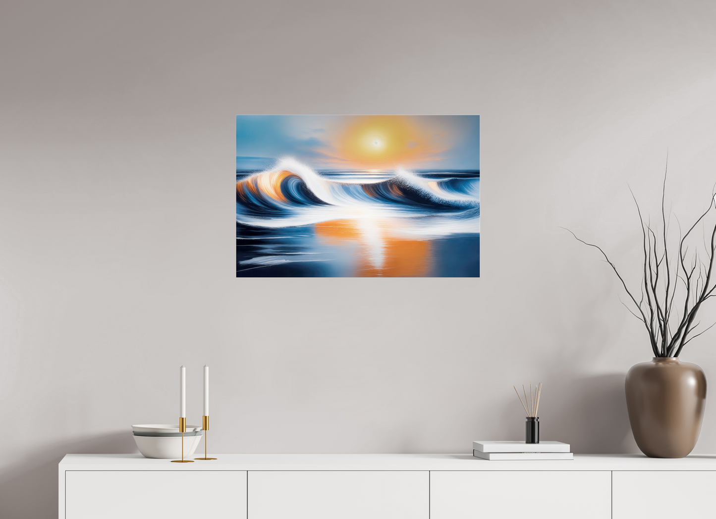 75 x 50 cm, Acrylglas glänzend standard Dialog der Wellen