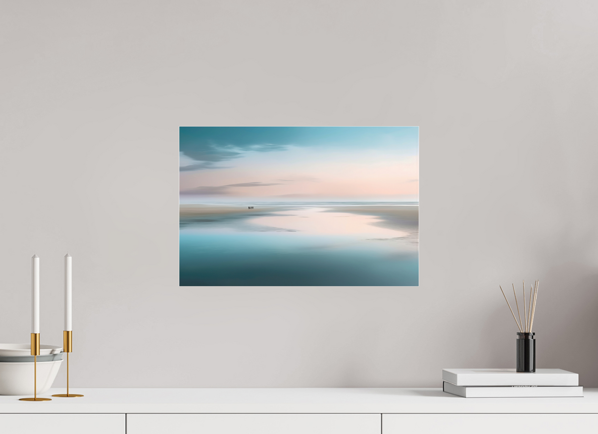 45 x 30 cm, Fine Art Pigmentdruck hinter Acrylglas Menschen im Wattenmeer-01—Wandkunst, Fine Art Print, Leinwand, Acryldruck, Alu-Dibond