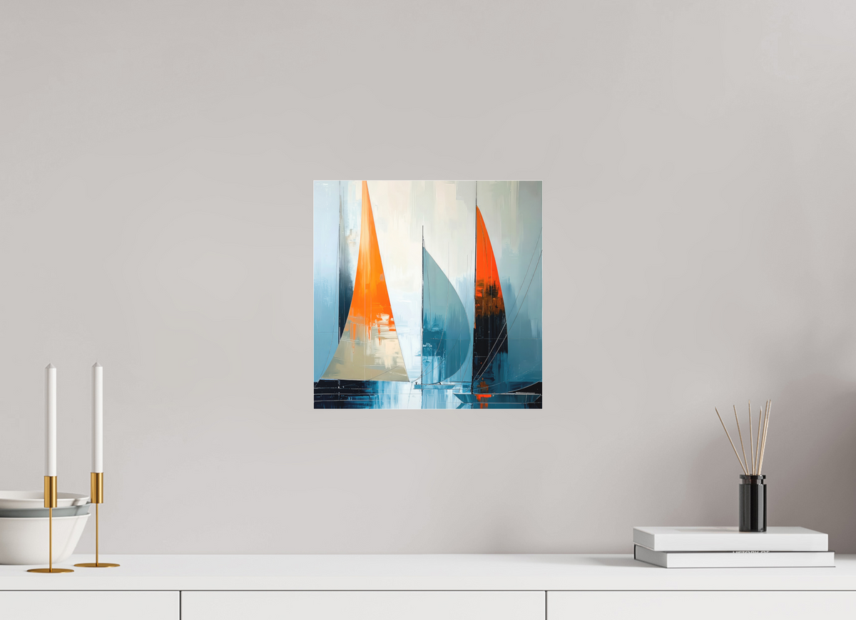 30 x 30 cm, Fine Art Pigmentdruck hinter Acrylglas Segelboot-Kunst - Abstraktion in Bewegung—Wandkunst, Fine Art Print, Leinwand, Acryldruck, Alu-Dibond