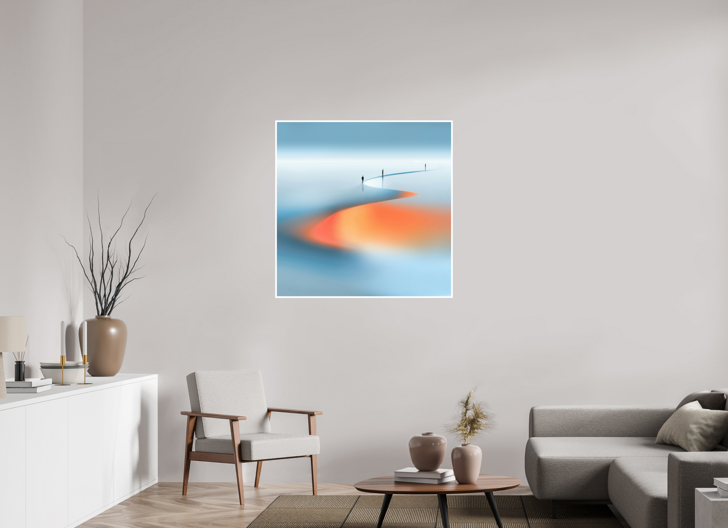 100 x 100 cm, Fine Art Print Hahnemühle Baryta Weg der Gezeiten - square