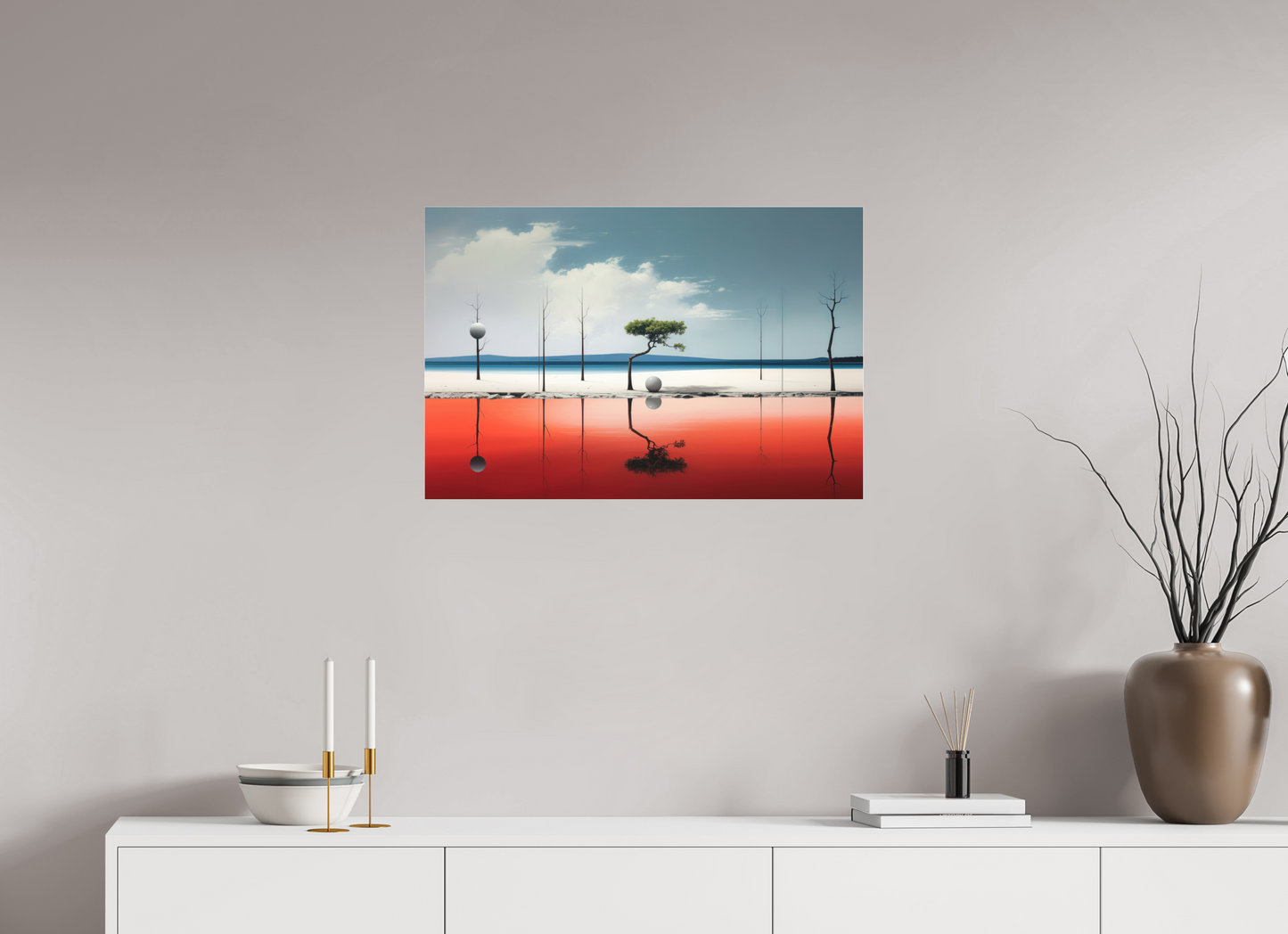 75 x 50 cm, Fine Art Pigmentdruck hinter Acrylglas Balance am Rand des Wassers—Wandkunst, Fine Art Print, Leinwand, Acryldruck, Alu-Dibond