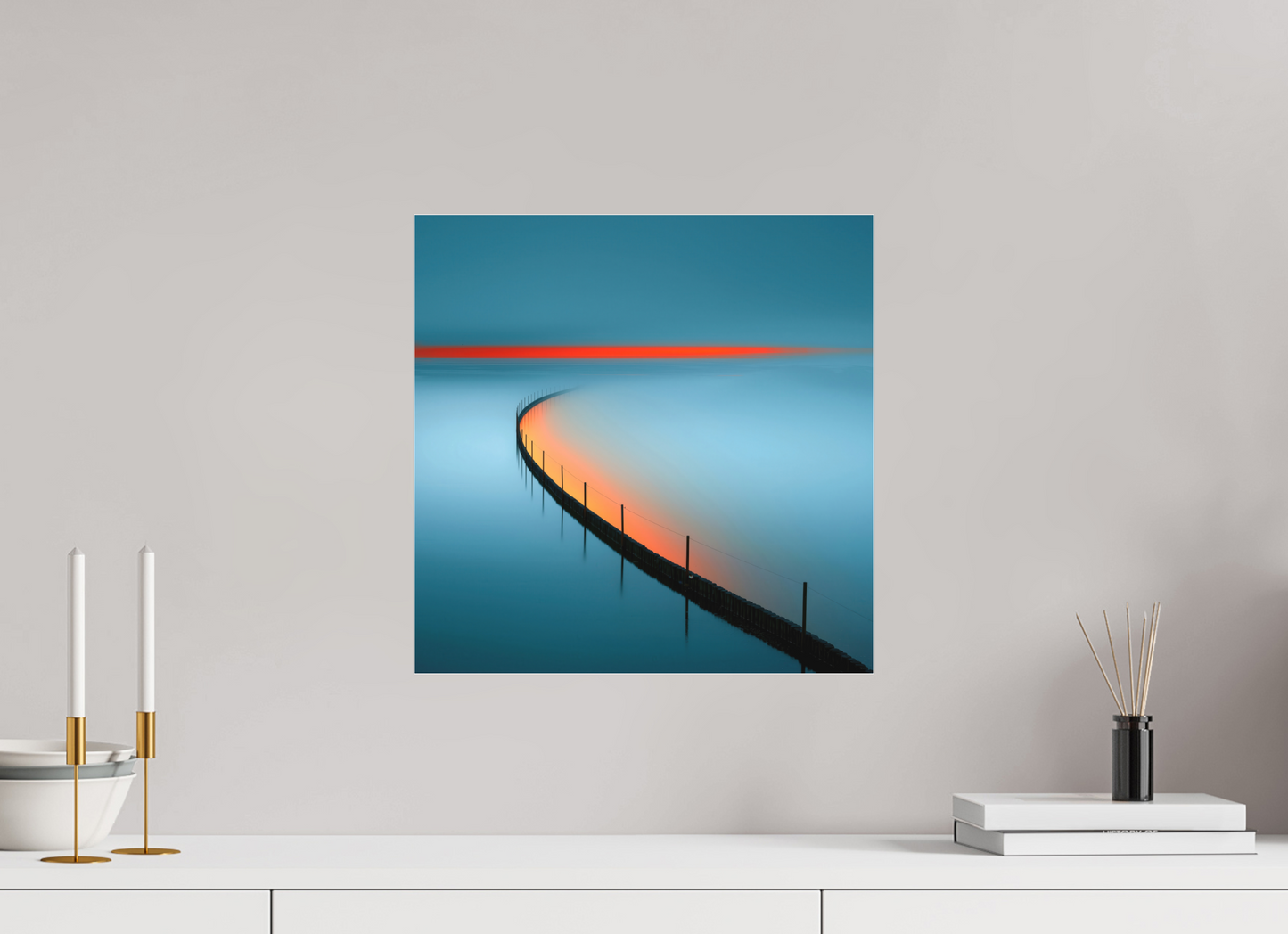40 x 40 cm, Fine Art Pigmentdruck hinter Acrylglas Gezeitenfeuer