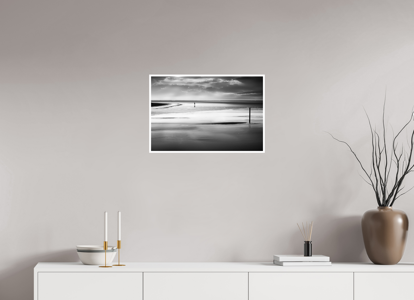 60 x 40 cm, Fine Art Print Hahnemühle Baryta Mann im Wattenmeer-01