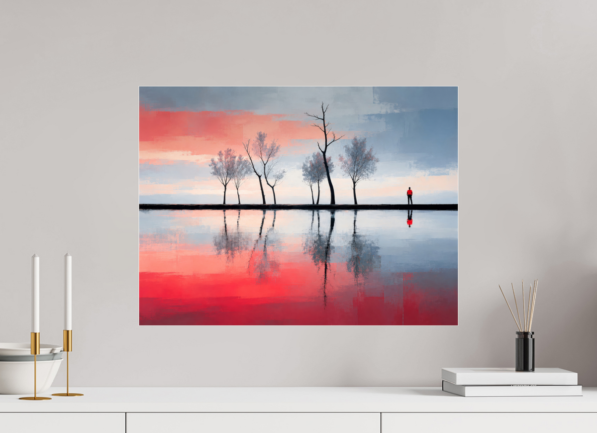 60 x 45 cm, Acrylglas glänzend standard Stilles Ufer - Zwischen Licht und Spiegelung