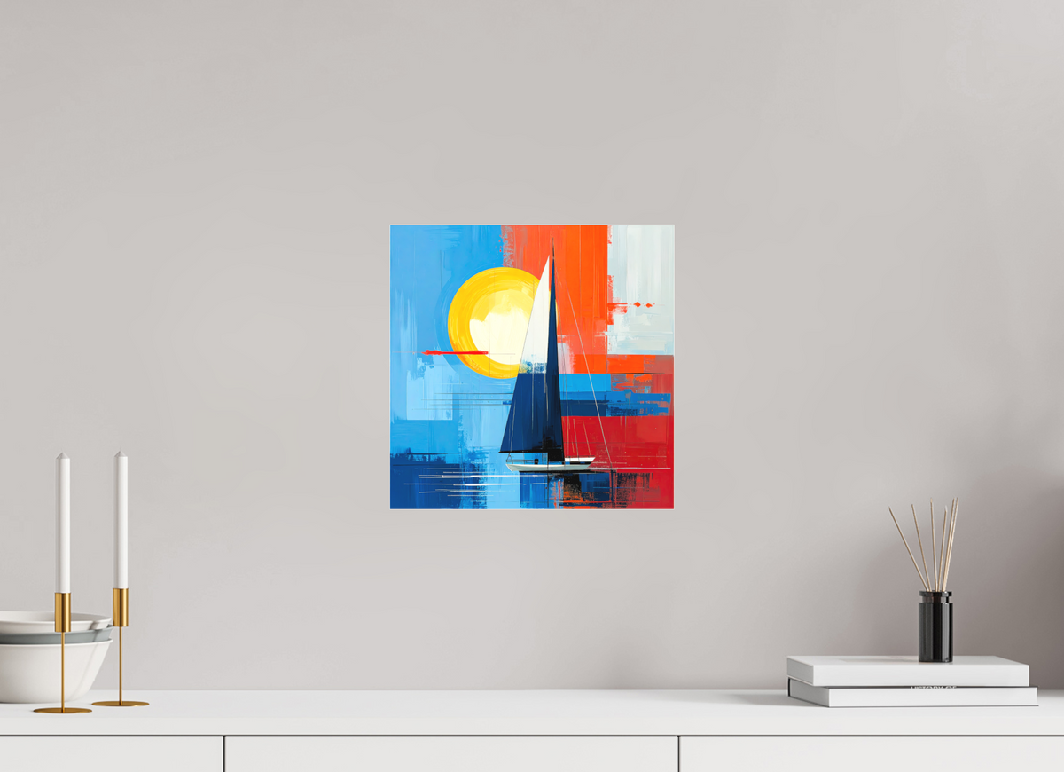 30 x 30 cm, Fine Art Pigmentdruck hinter Acrylglas Segelboot-Kunst – Licht, Farbe und Bewegung—Wandkunst, Fine Art Print, Leinwand, Acryldruck, Alu-Dibond