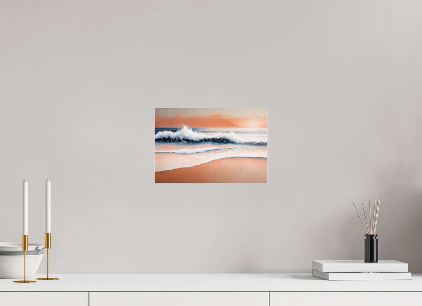 30 x 20 cm, Acrylglas glänzend standard Brandung in Pastell