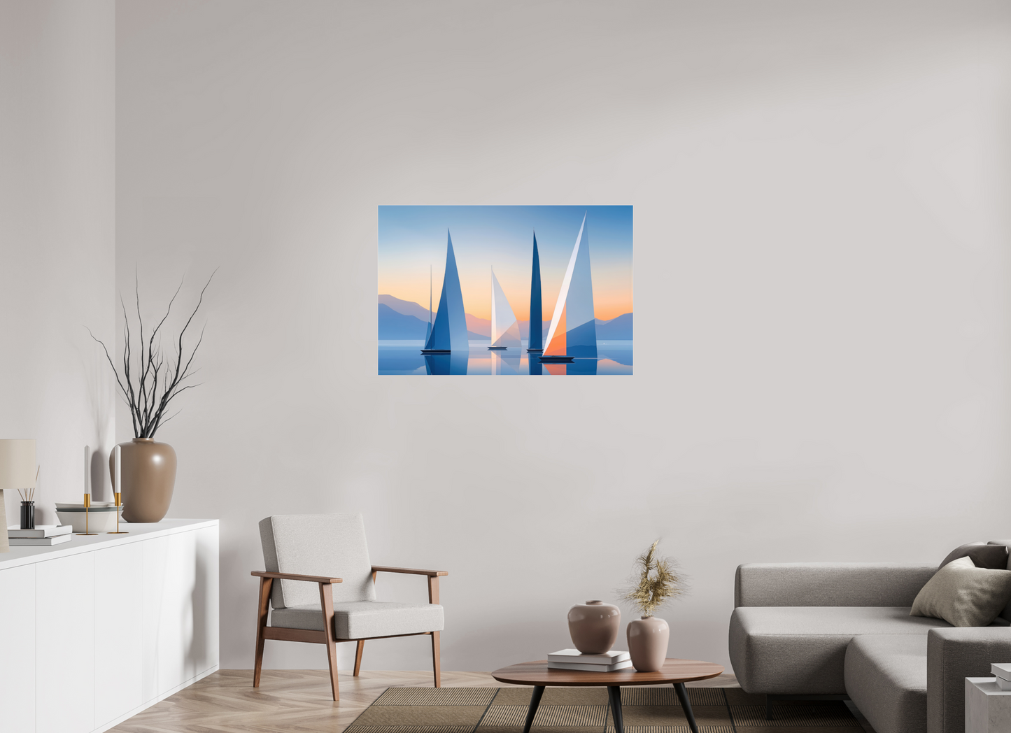 105 x 70 cm, Acrylglas glänzend standard Segel der Stille