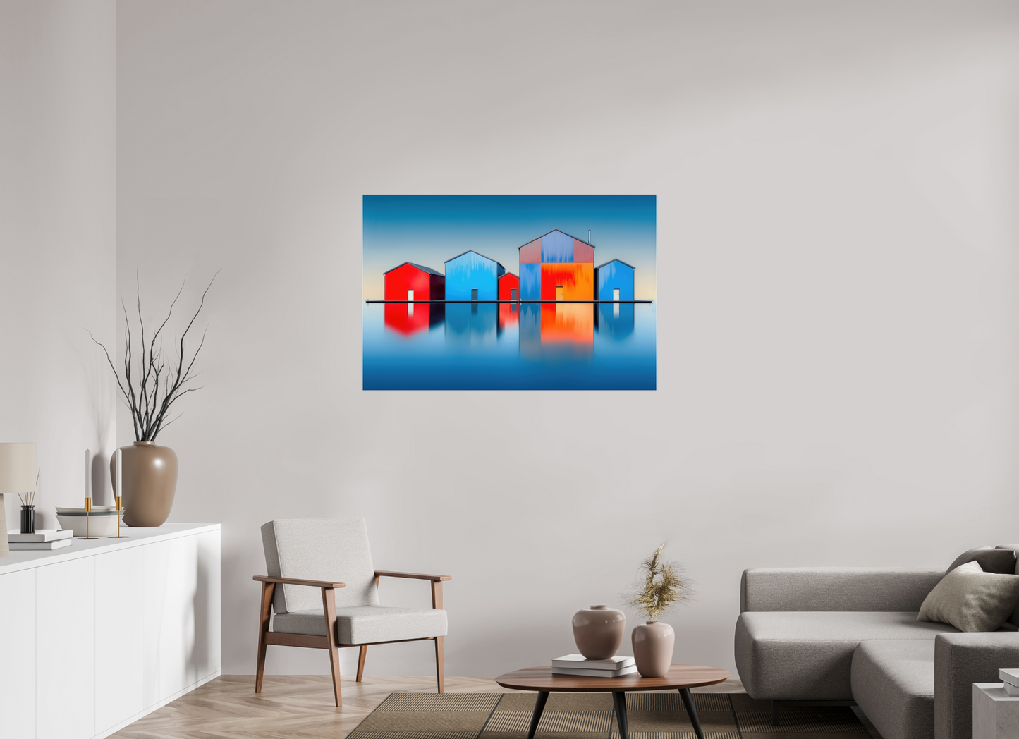 120 x 80 cm, Acrylglas glänzend standard Farbklang am Wasser