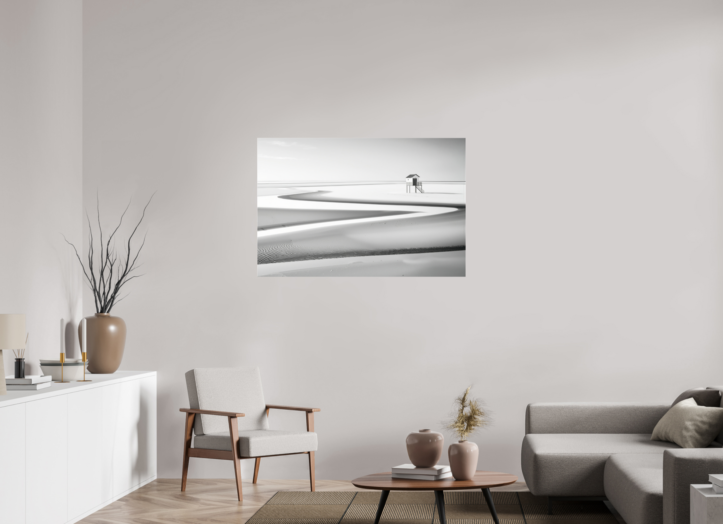 120 x 80 cm, Acrylglas glänzend standard Pfahlhaus im Wattenmeer-01