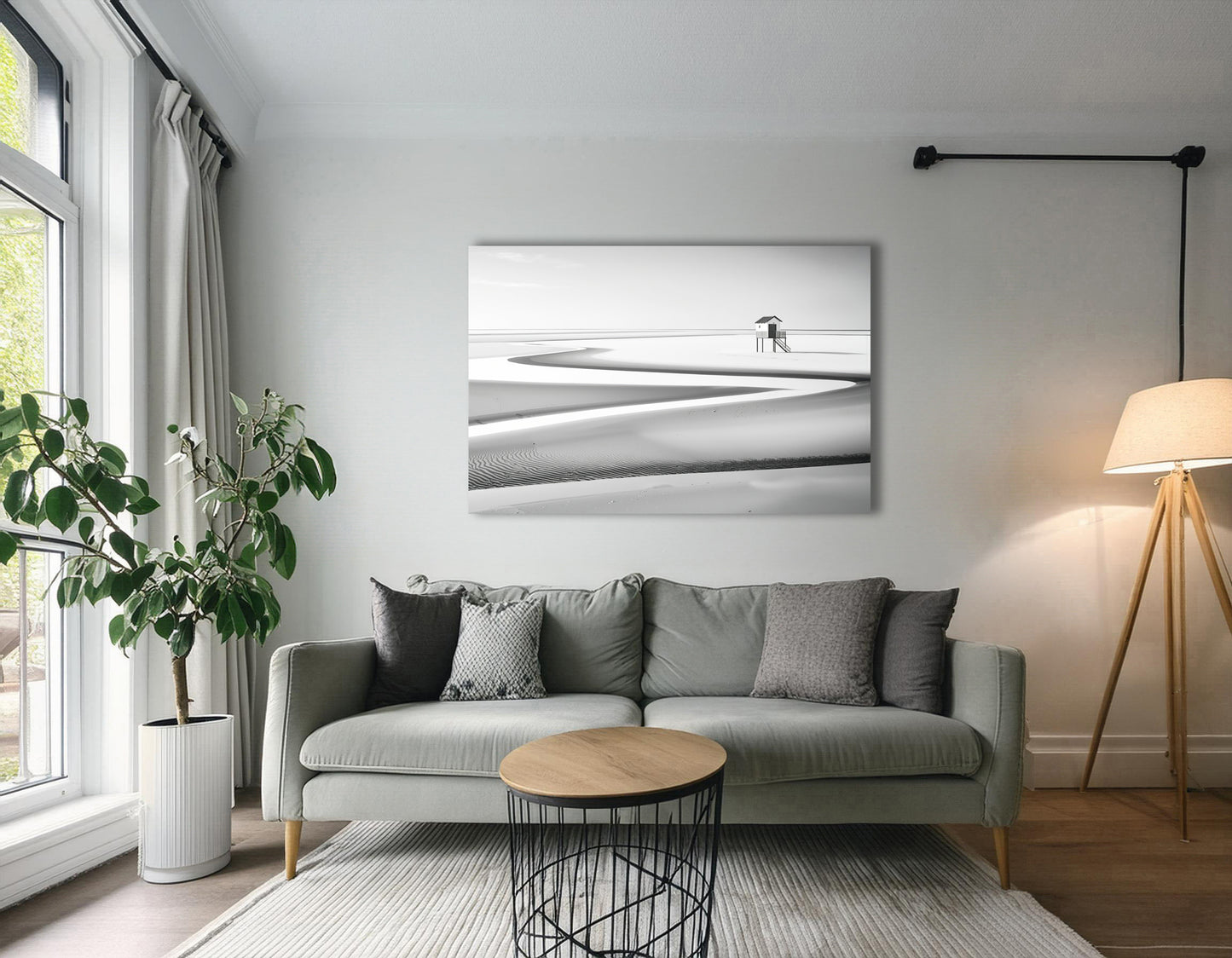 Pfahlhaus im Wattenmeer-01—Wandkunst, Fine Art Print, Leinwand, Acryldruck