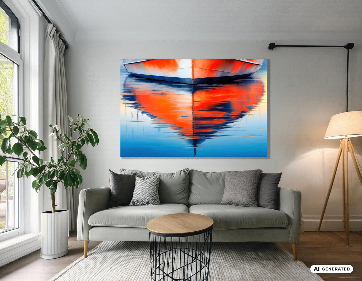 Reflet d'eau coque de bateau-01—Art mural, tirage d'art, toile, impression sur acrylique