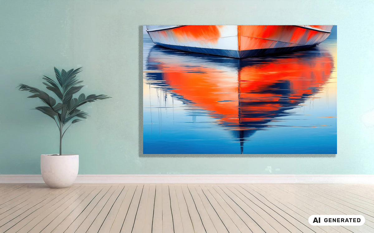 Reflet d'eau coque de bateau-01—Art mural, tirage d'art, toile, impression sur acrylique